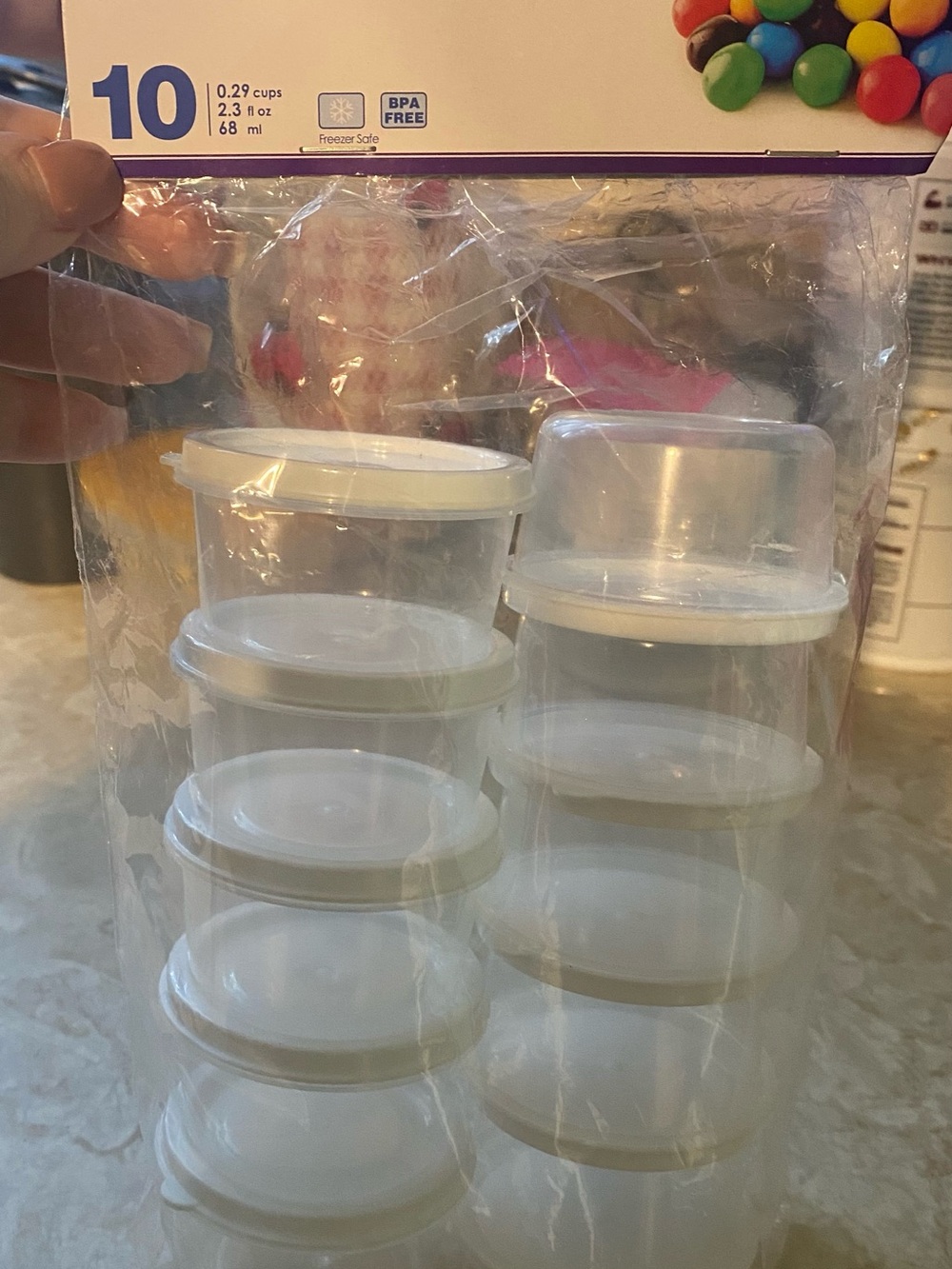 Plastic Storage Cups with Lids - White (10 Pack)